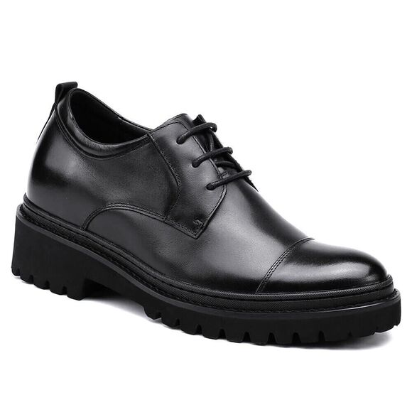US7.5 CMR Elevator Shoes Men Black Dress Shoes Height Increase 9cm/3.54inch main image 5